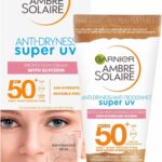 Garnier Ambre Solaire SPF 50+ Anti Dryness Sun Cream Moisturiser for Face, High Protection Against UVA & UVB, Non-Sticky Fast Absorption, For Daily Use, All Skin Tones, Super UV, 50 ml