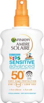 Garnier Ambre Solaire Kids Sensitive Water Resistant Sun Cream Spray SPF50+ 200ml