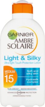 Garnier Ambre Solaire Light & Silky SPF15 Protezione Sun Lotion 200ml