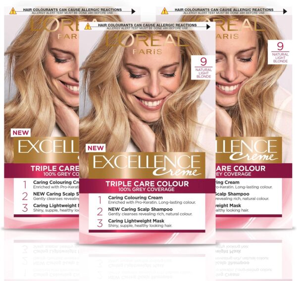 L'Oréal Paris Excellence Crème Permanent Hair Dye 9 Natural Light Blonde