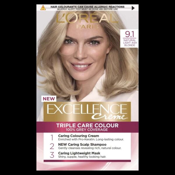 L’Oreal Paris Excellence 9.1 Natural Light Ash Blonde Permanent Hair Dye