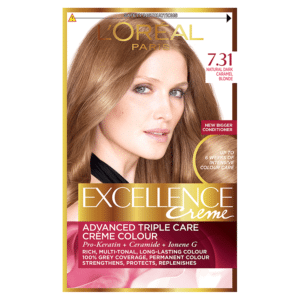 L'Oreal Paris Excellence Creme 7.31 Natural Dark Caramel Blonde Hair Dye