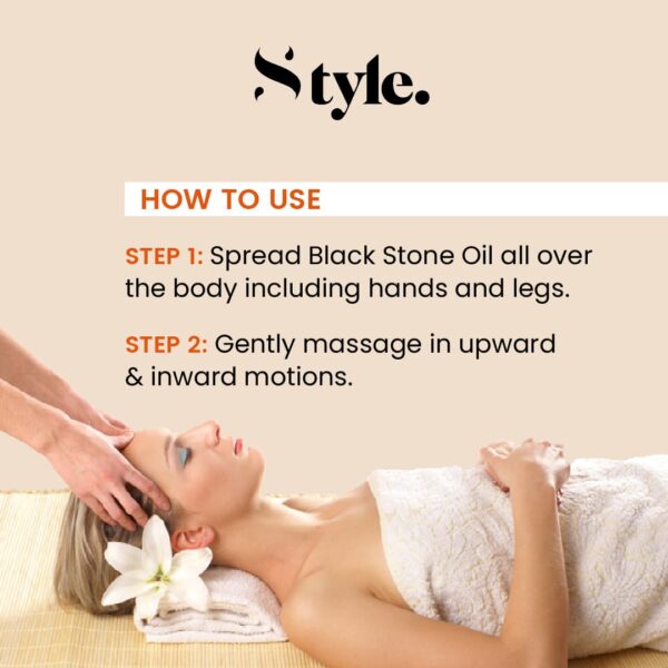 Style, Black Stone Massage Oil Amber 600ml