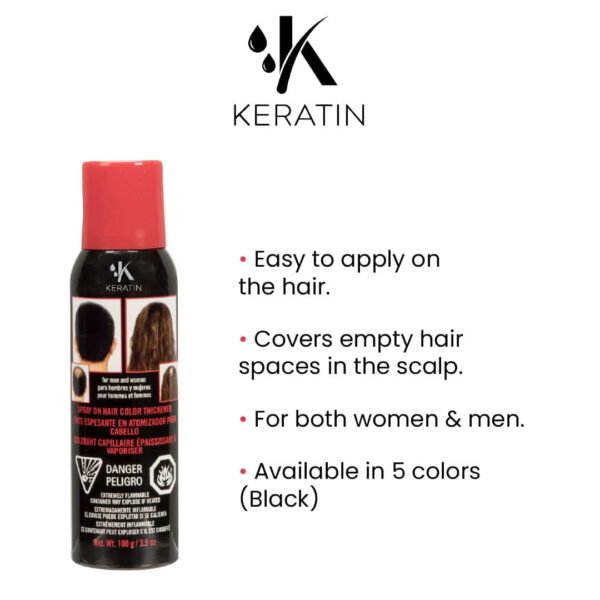 K.keratin Hair Spray Color Black 871 - 100ml
