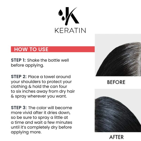 K.keratin Hair Spray Color Black 871 - 100ml