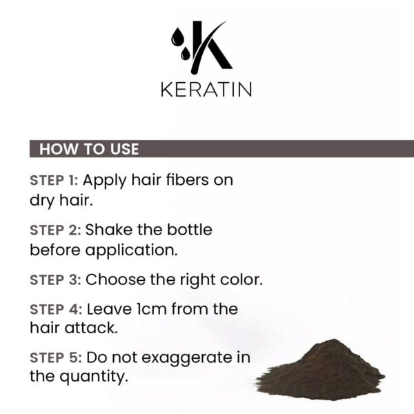 K.keratin Hair Building Fiber Powder Dark Brown - 27.5g