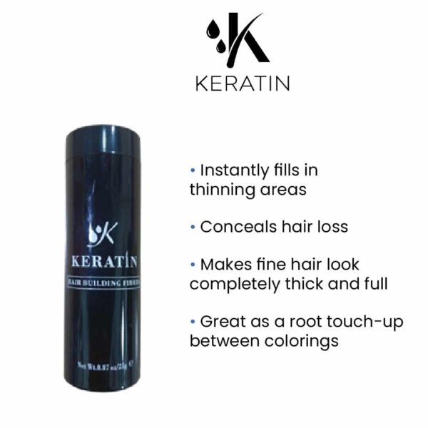 K.keratin Hair Building Fiber Powder Medium Brown - 27.5g