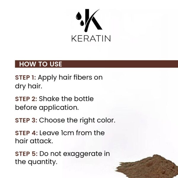 K.keratin Hair Building Fiber Powder Medium Brown - 27.5g