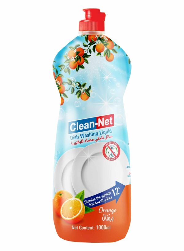 Clean-Net Antibacterial Dishwashing Liquid Orange 1000Ml